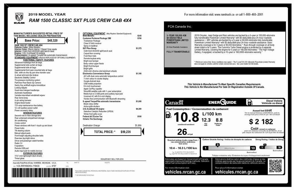 used 2019 Ram 1500 car, priced at $27,279