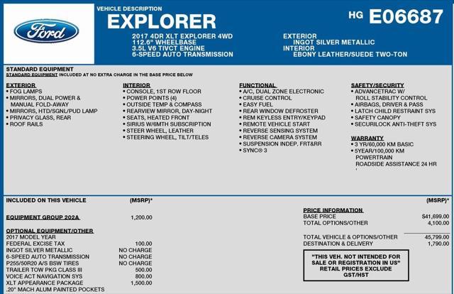 used 2017 Ford Explorer car, priced at $15,559