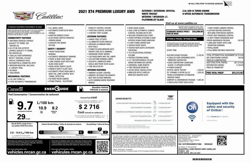 used 2021 Cadillac XT4 car, priced at $29,920