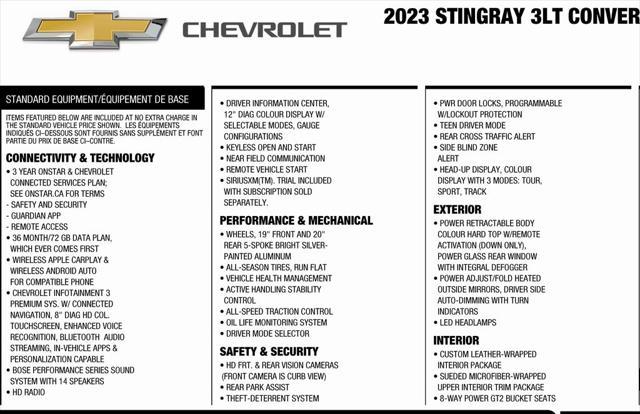 used 2023 Chevrolet Corvette car, priced at $86,999