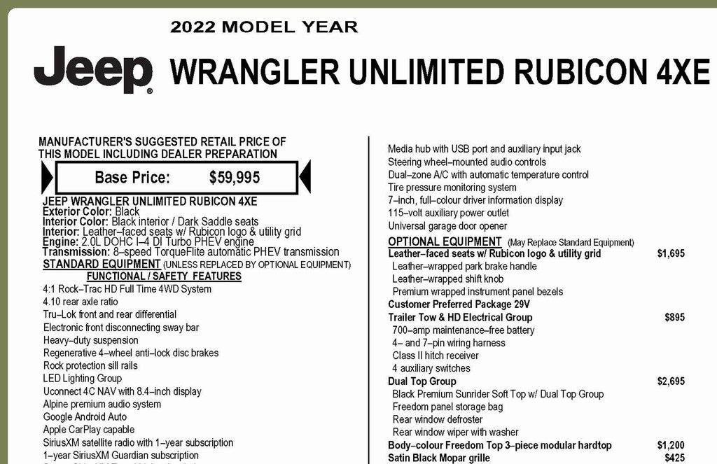 used 2022 Jeep Wrangler Unlimited 4xe car, priced at $32,899