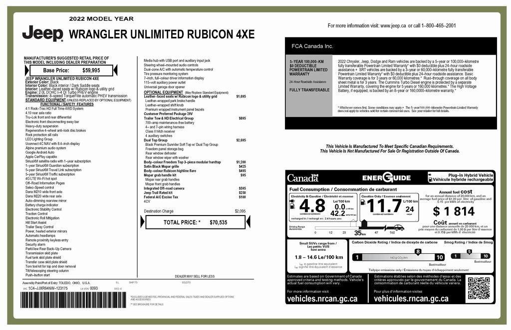 used 2022 Jeep Wrangler Unlimited 4xe car, priced at $32,899