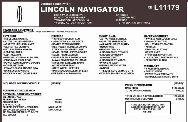 used 2024 Lincoln Navigator car, priced at $85,997