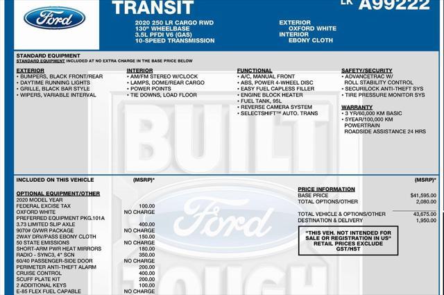 used 2020 Ford Transit-250 car, priced at $25,987