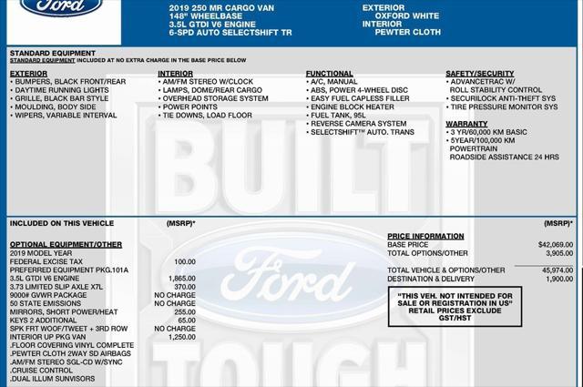 used 2019 Ford Transit-250 car, priced at $18,950