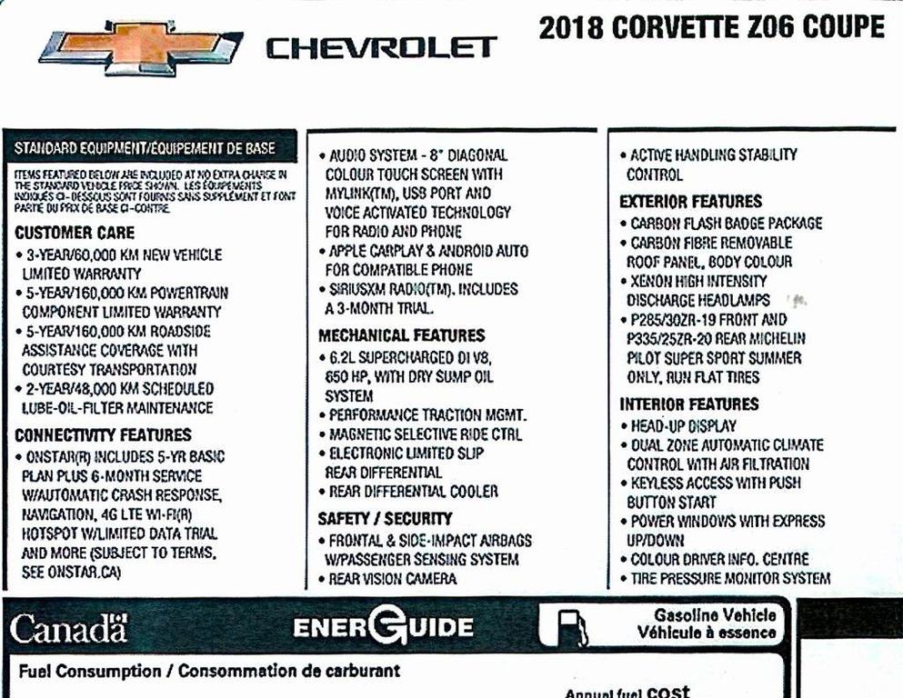 used 2018 Chevrolet Corvette car, priced at $72,979