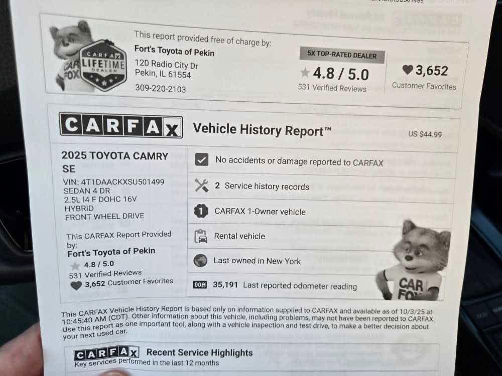 used 2025 Toyota Camry car, priced at $28,000