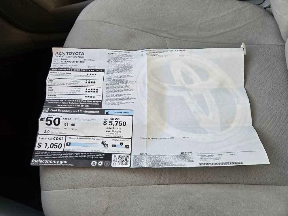 used 2015 Toyota Prius car, priced at $7,000