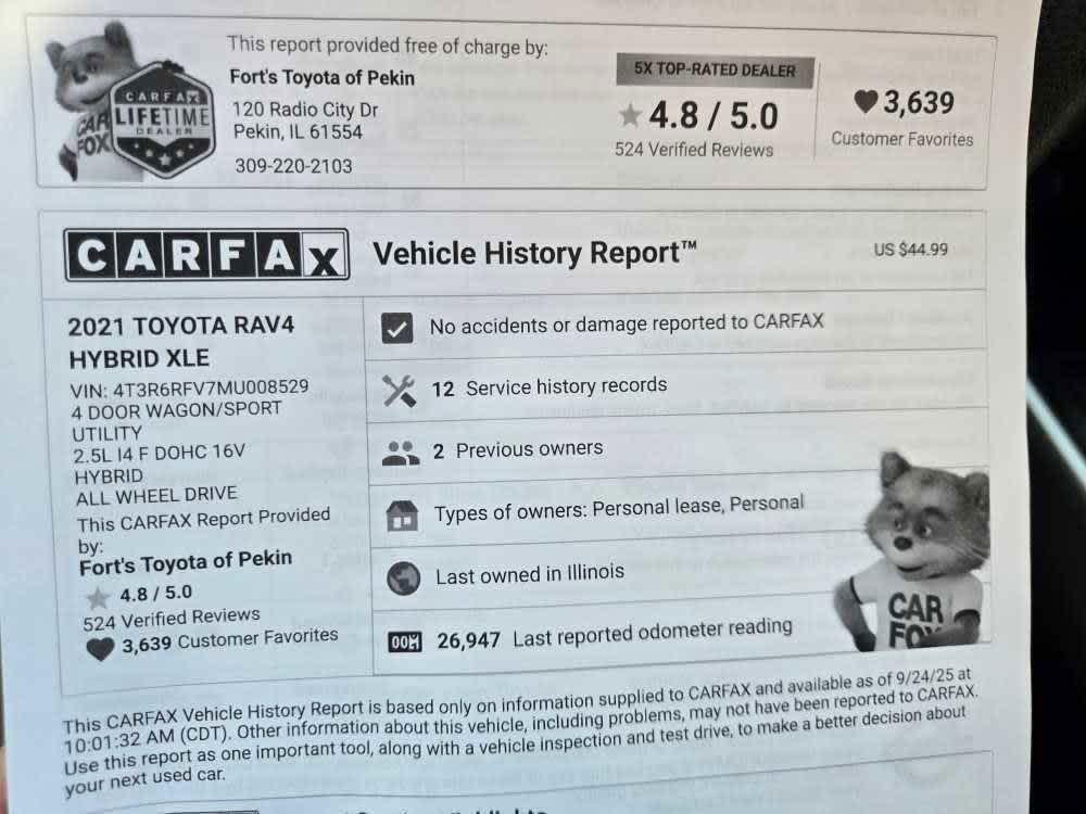used 2021 Toyota RAV4 Hybrid car, priced at $31,000