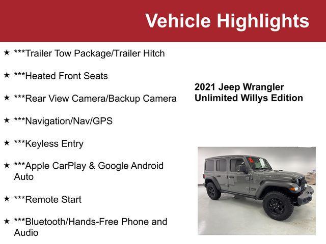 used 2021 Jeep Wrangler car, priced at $32,000