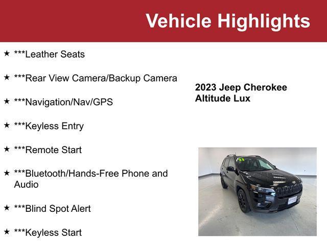 used 2023 Jeep Cherokee car, priced at $22,000