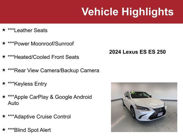 used 2024 Lexus ES 250 car, priced at $38,500