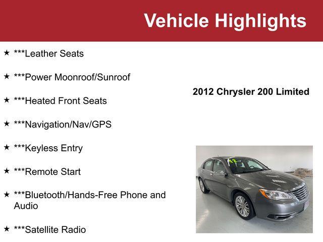 used 2012 Chrysler 200 car, priced at $10,000