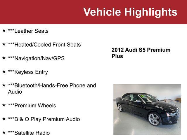 used 2012 Audi S5 car, priced at $20,000