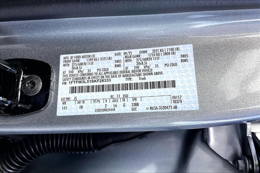 new 2025 Ford F-150 car, priced at $61,338