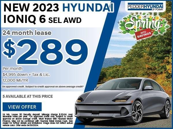 new 2023 Hyundai IONIQ 6 car, priced at $41,175