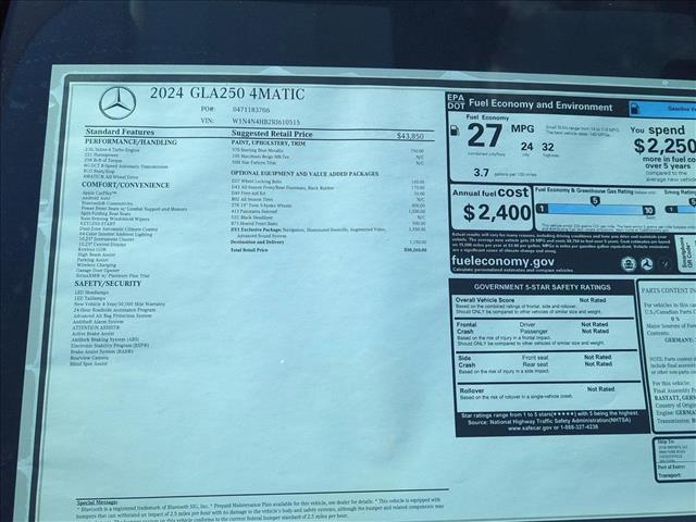 new 2024 Mercedes-Benz GLA 250 car, priced at $50,265