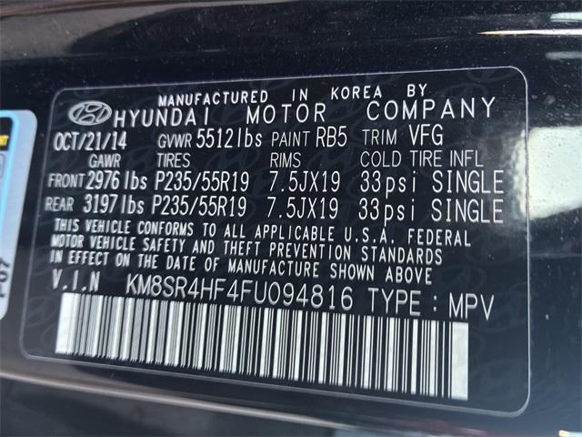 used 2015 Hyundai Santa Fe car, priced at $11,200