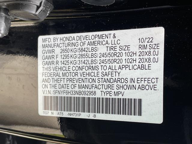 used 2022 Honda Pilot car, priced at $28,360