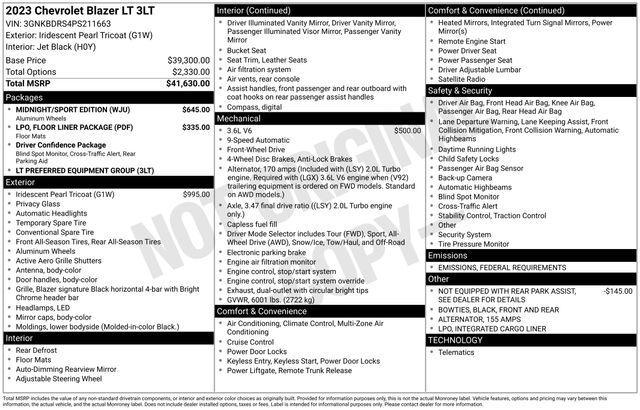 used 2023 Chevrolet Blazer car, priced at $31,330