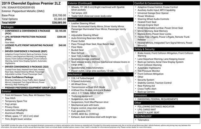 used 2019 Chevrolet Equinox car, priced at $15,900