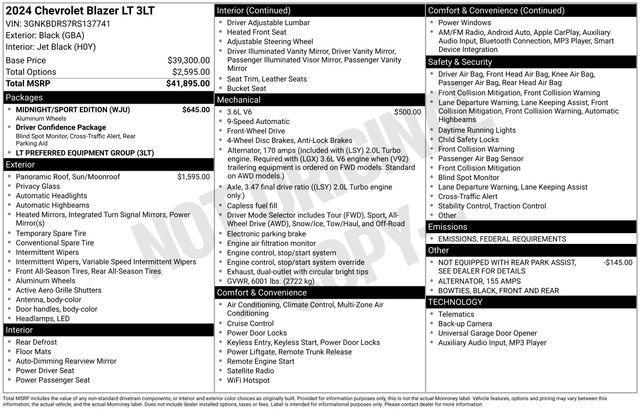 used 2024 Chevrolet Blazer car, priced at $32,668