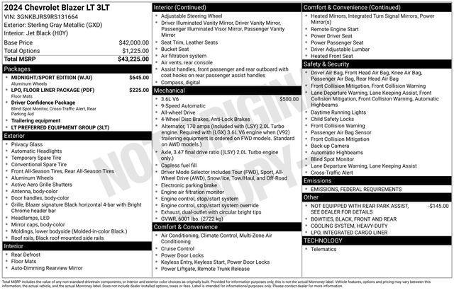 used 2024 Chevrolet Blazer car, priced at $32,789