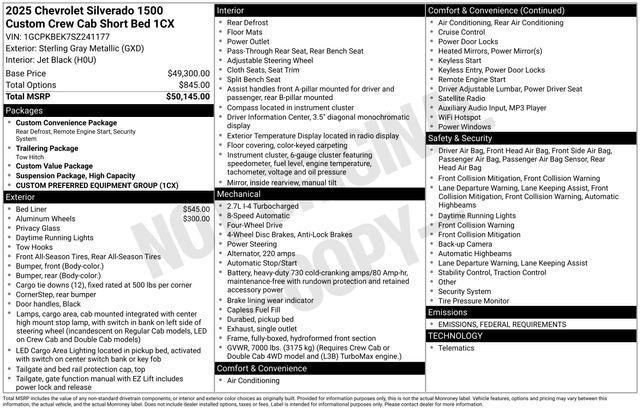 new 2025 Chevrolet Silverado 1500 car, priced at $50,790