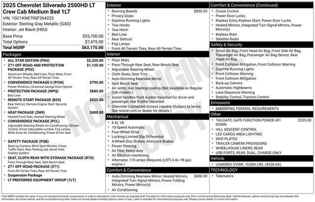 new 2025 Chevrolet Silverado 2500 car, priced at $64,030
