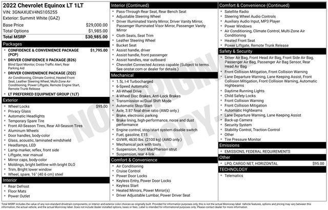 used 2022 Chevrolet Equinox car, priced at $22,543