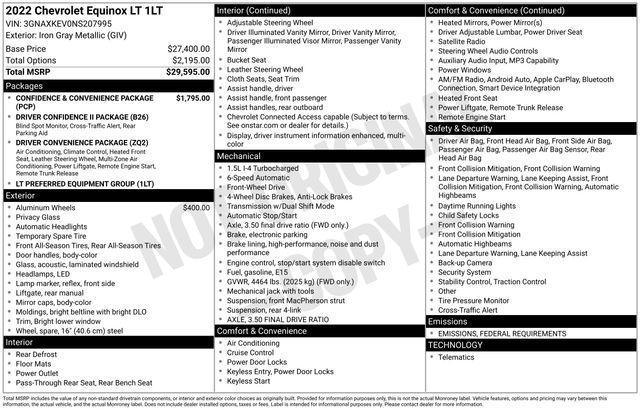 used 2022 Chevrolet Equinox car, priced at $20,989