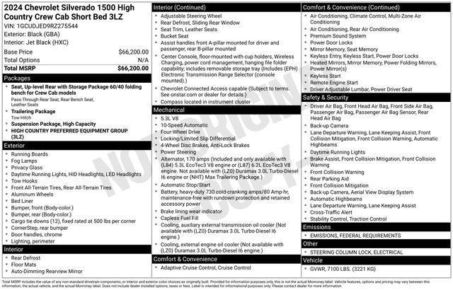 used 2024 Chevrolet Silverado 1500 car, priced at $59,268