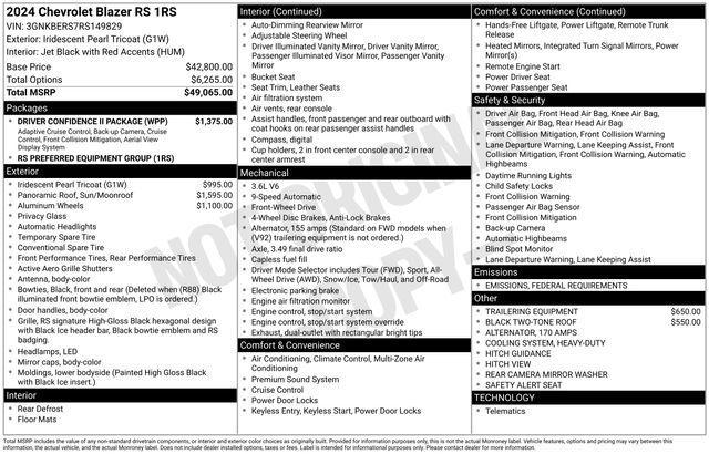 used 2024 Chevrolet Blazer car, priced at $37,007