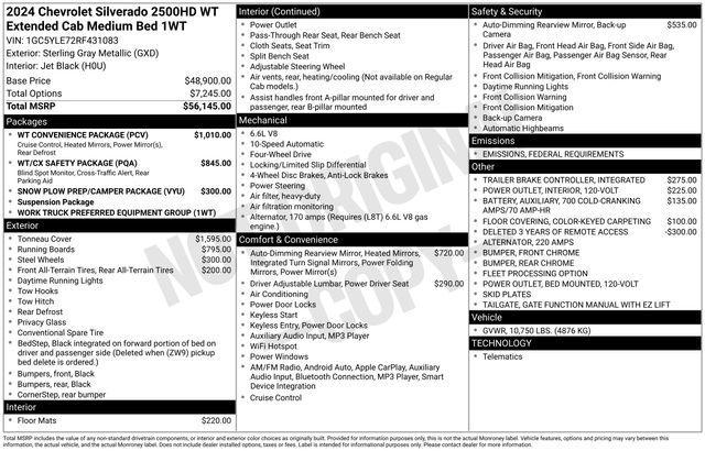 new 2024 Chevrolet Silverado 2500 car, priced at $53,979