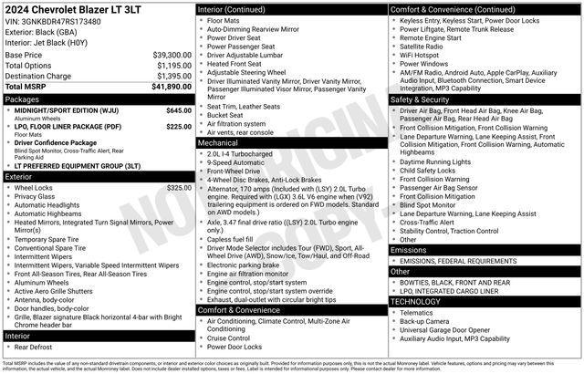 used 2024 Chevrolet Blazer car, priced at $28,405