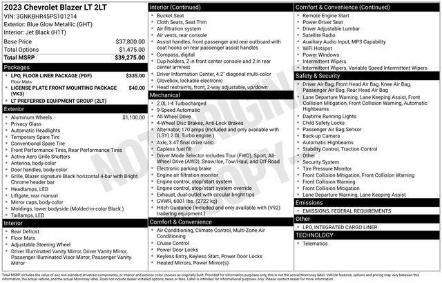 used 2023 Chevrolet Blazer car, priced at $27,901