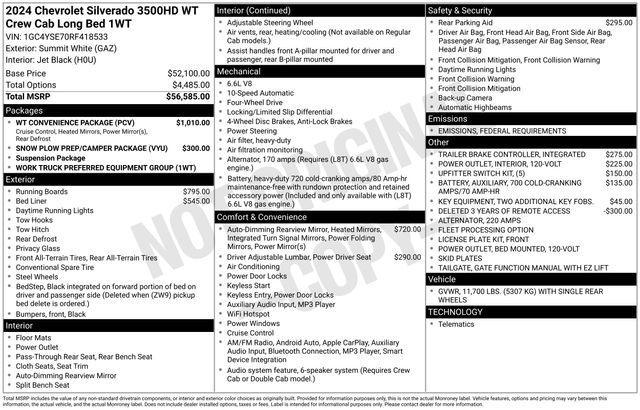 new 2024 Chevrolet Silverado 3500 car, priced at $54,481
