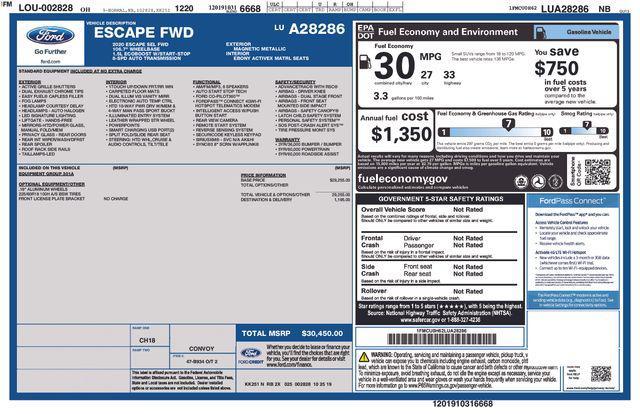 used 2020 Ford Escape car, priced at $16,460