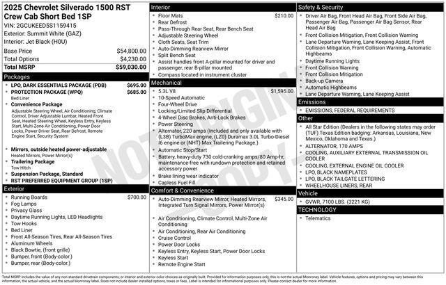 new 2025 Chevrolet Silverado 1500 car, priced at $61,025