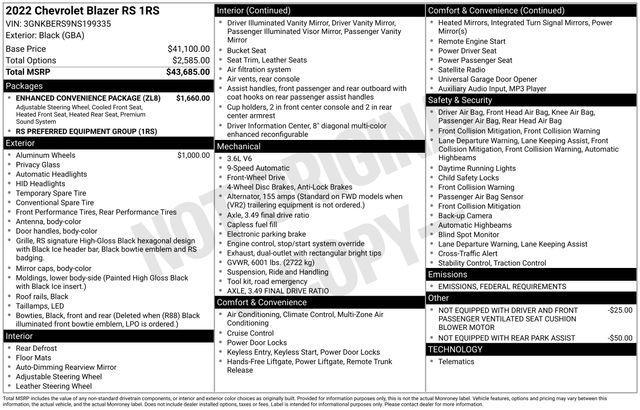 used 2022 Chevrolet Blazer car, priced at $28,654