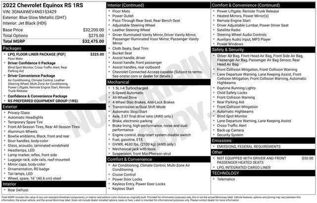 used 2022 Chevrolet Equinox car, priced at $24,335