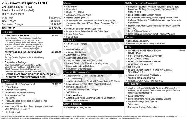 used 2025 Chevrolet Equinox car, priced at $27,956