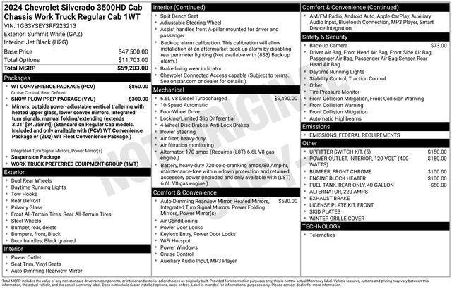 new 2024 Chevrolet Silverado 3500 car, priced at $73,975