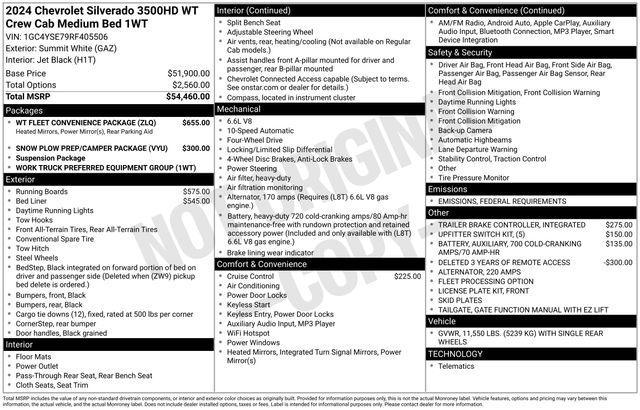 new 2024 Chevrolet Silverado 3500 car, priced at $52,788