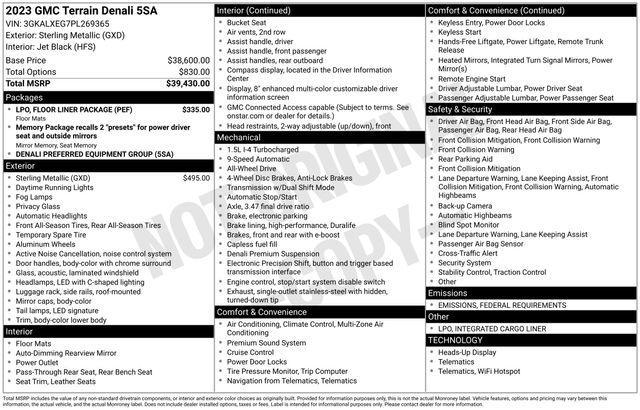 used 2023 GMC Terrain car, priced at $31,466