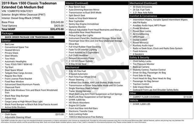 used 2019 Ram 1500 car, priced at $22,987