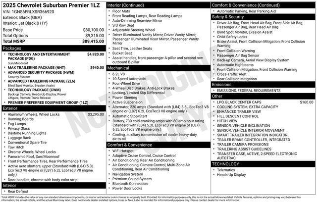 new 2025 Chevrolet Suburban car