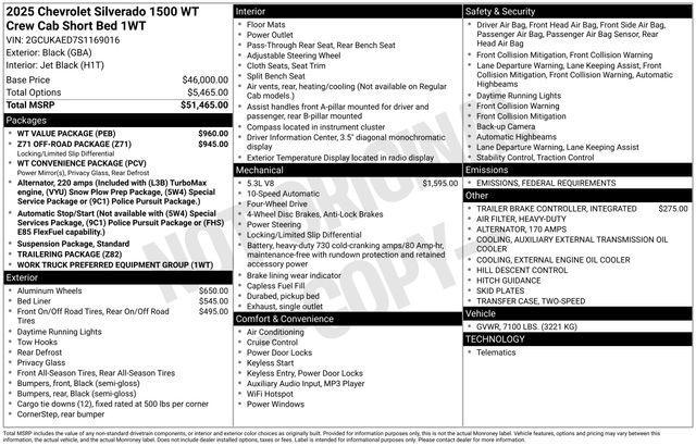 new 2025 Chevrolet Silverado 1500 car, priced at $52,960