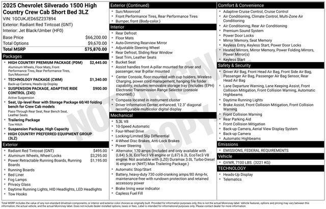 new 2025 Chevrolet Silverado 1500 car, priced at $77,560