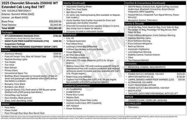 new 2025 Chevrolet Silverado 2500 car, priced at $54,060